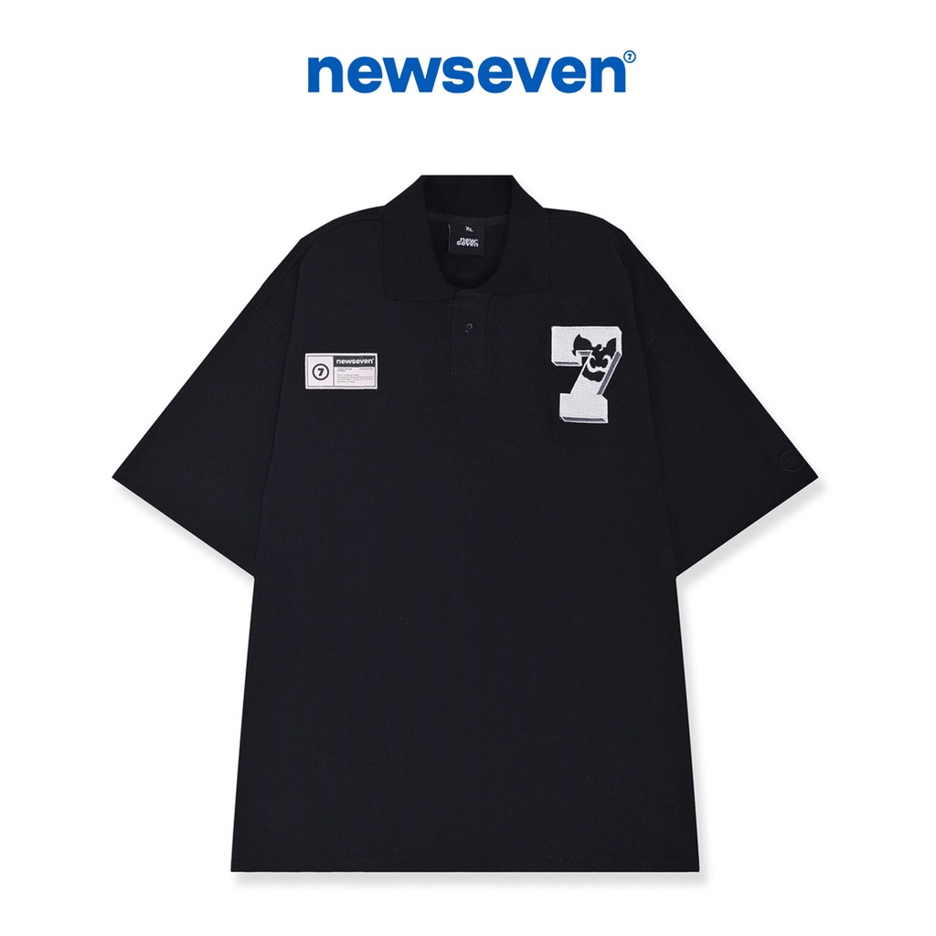 Áo Thun Polo N7 Newseven LOGO V1 phông tay lỡ nam nữ form rộng Local Brand