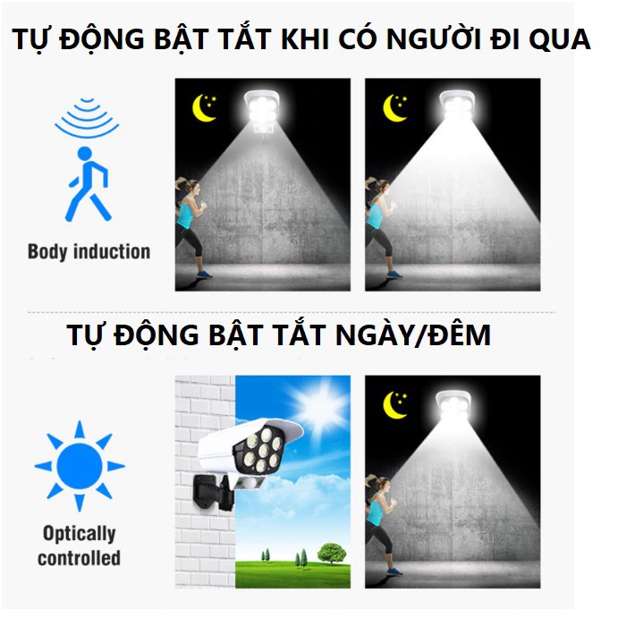 Đèn Led Năng Lượng Mặt Trời Giả Camera Siêu Sáng - Tự Động Bật Tắt- Camera ip Yoosee