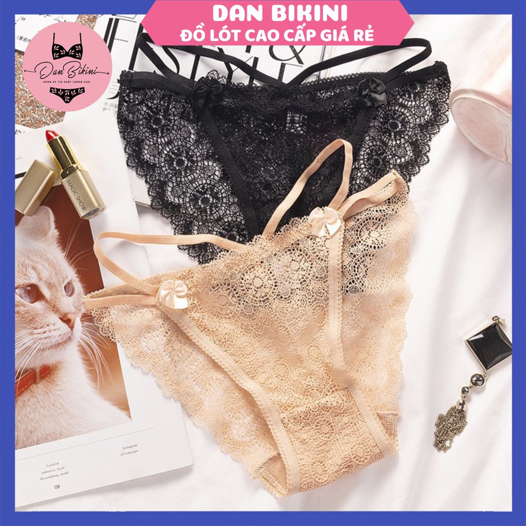 Quần Lót Nữ ❤️Freeship❤️ Quần Lót Ren Sexy Quyến Rũ Cao Cấp Thiết Kế Dây Hai Mảnh Gợi Cảm Đính Nơ Nhỏ Mã 806