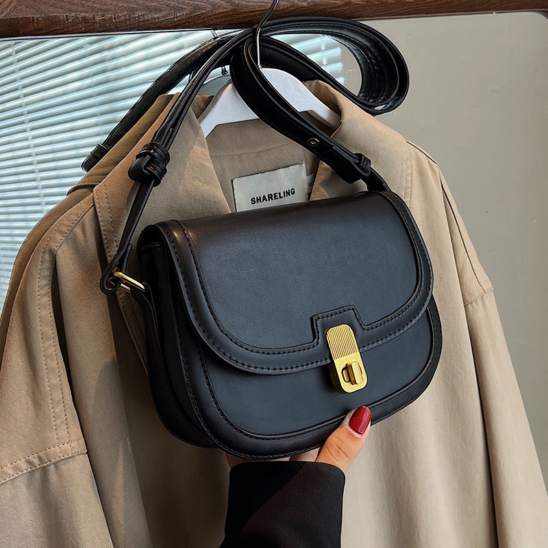 Ielgy Túi Yên Ngựa Màu Trơn Chất Lượng Cao Cho Nữ