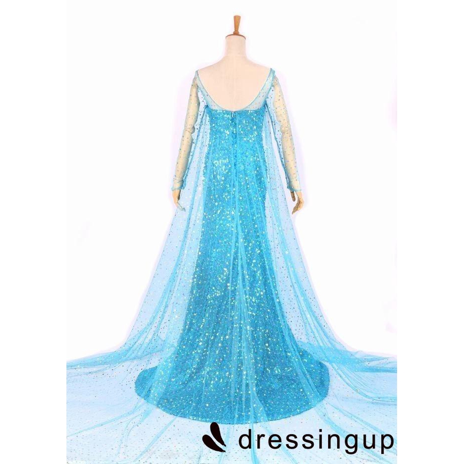 Đầm hóa trang nữ hoàng băng giá Elsa màu xanh phim Frozen