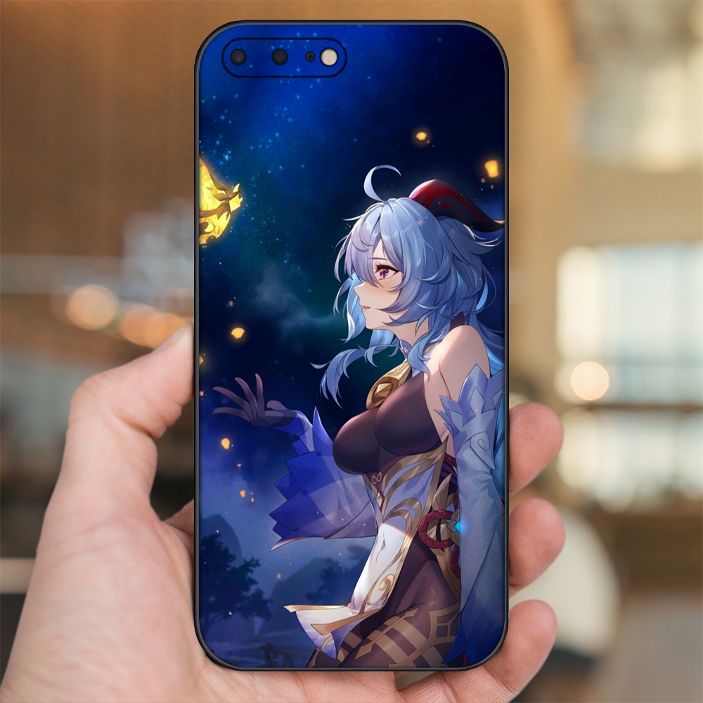 Ốp lưng iPhone 7 Plus, 8 Plus dẻo đen cạnh vuông in hình Ganyu Genshin Impact