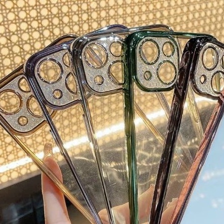 Ốp lưng trong viền màu canera gắn đá cho iphone 13 pro max , 13 pro , 13 , 12 pro max , 11 pro max