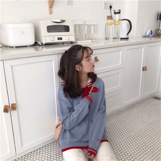 ORDER Áo len cổ sen buộc nơ 4 màu