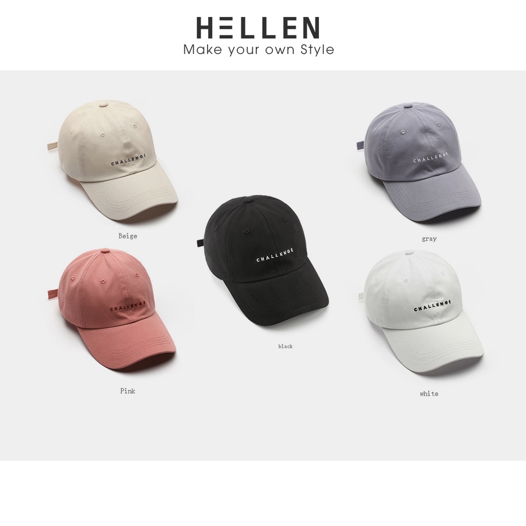 Mũ bóng chày, nón kết thêu chữ CHALLENGE thoáng mát Unisex