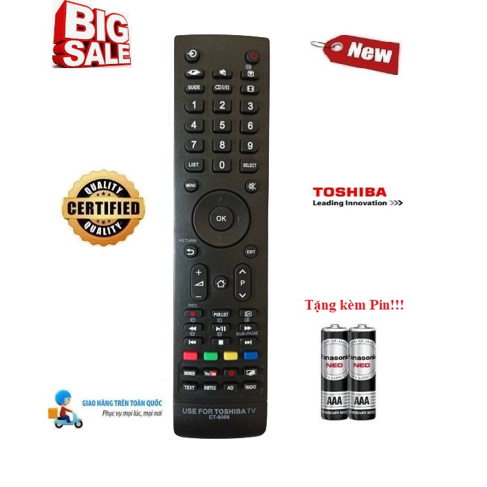 Điều khiển tivi Toshiba các dòng TV Toshiba 32L 43U 43L 49L 49U 50U 55L 55U LED/LCD/Smart TV- Hàng tốt