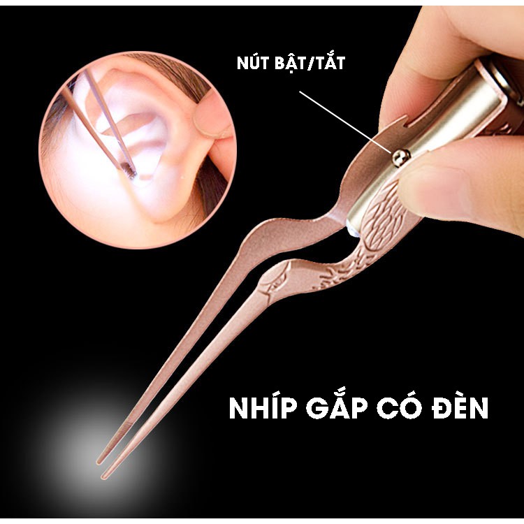 Bộ Lấy Ráy Tai Có Đèn 2 In 1 Korea Cao Cấp (Full Boxx)