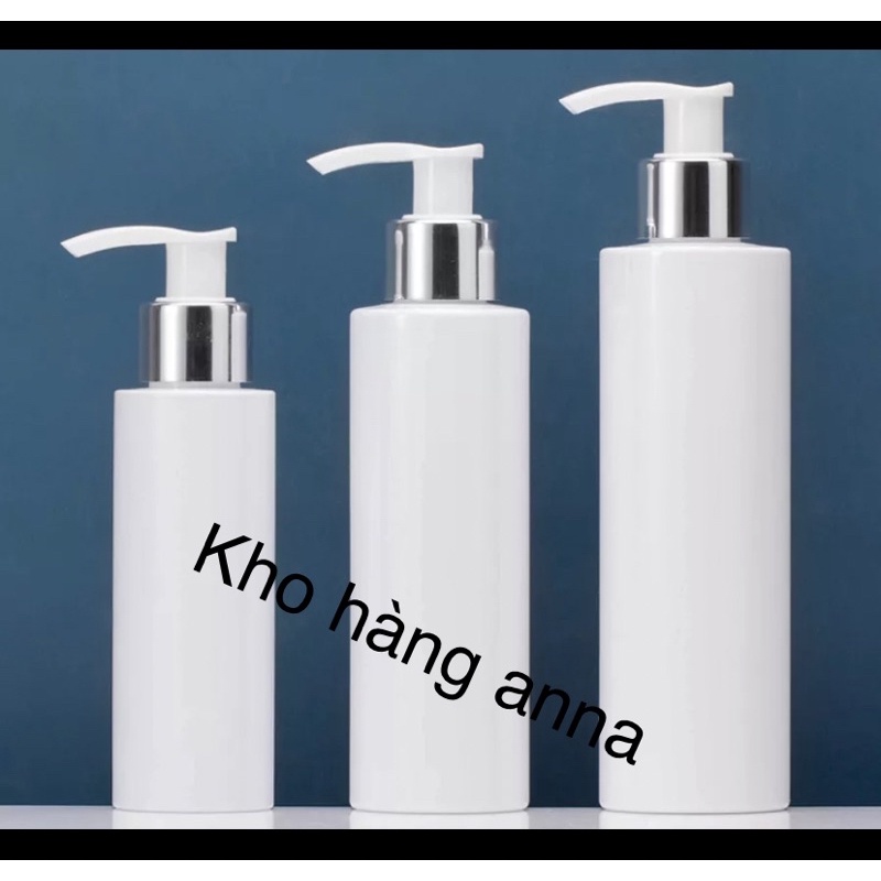 chai nhựa màu trắng 100ml/150ml/200ml/250ml/300ml/500ml- chai chiết sữa tắm màu trắng