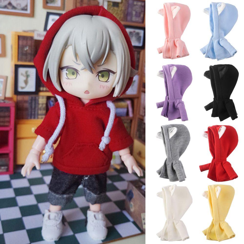 Set Áo Hoodie Họa Tiết Hoạt Hình Và Quần Short Jeans Cho Búp Bê Tỉ Lệ 1 / 12