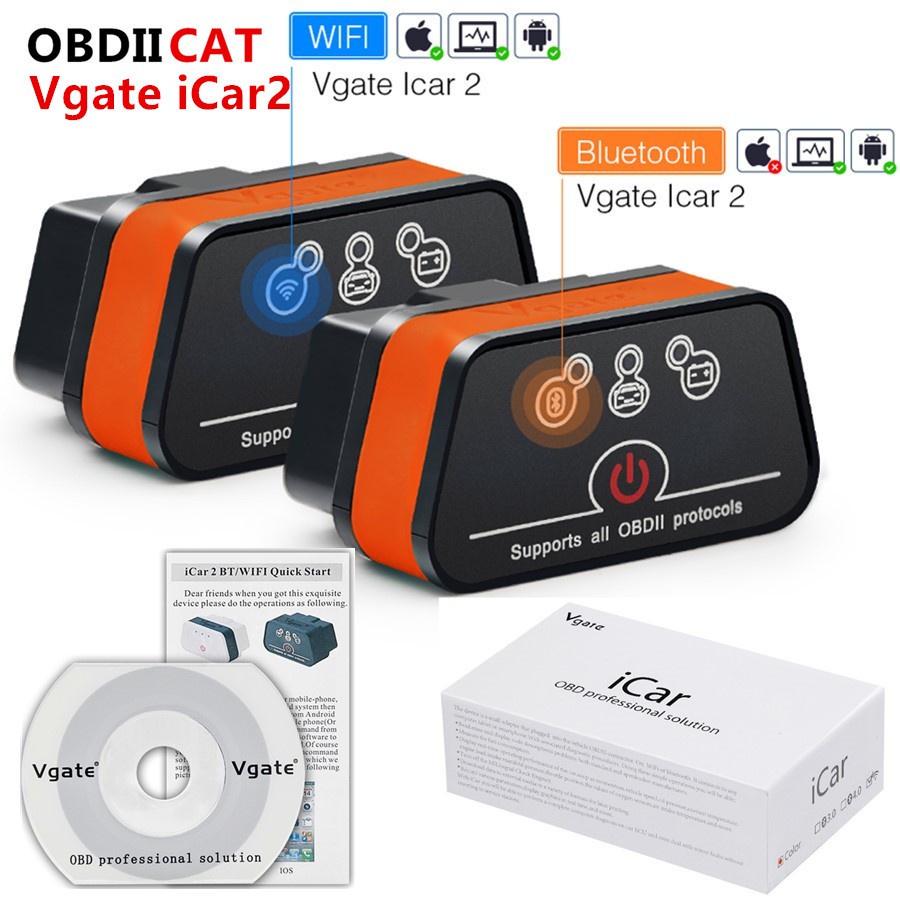 ELM327 vgate icar 2 ELM327 Wifi / Bluetooth obd2 Công cụ chẩn đoán cho ios iphone / android icar2 Bl