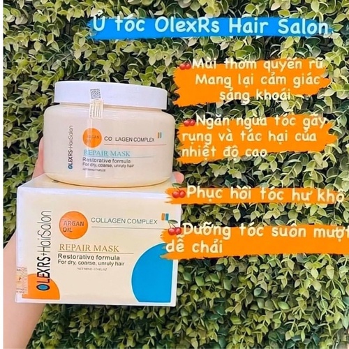 Dầu gội xả, kem ủ tóc phục hồi giảm rụng tóc Olexrs Hair Salon Collagen 500ml