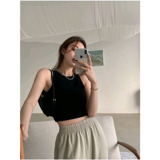 Áo ba lỗ croptop nữ ôm dáng kiểu basic chất thun gân dày dặn - 760