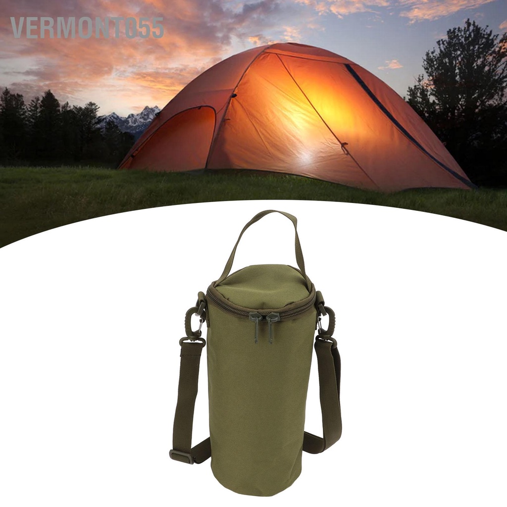 Vermont055 Túi đựng đồ cắm trại có dây kéo đôi Thiết kế tay cầm đeo vai cho xe tăng khí Đèn