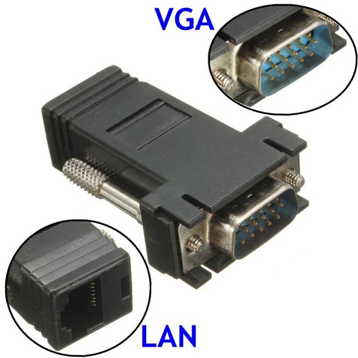 2 pcs Universal VGA Extender Male Female to Lan Cat5 Cat5e Cat6 RJ45 Ethernet Female Adapter for PC Desktop Computer