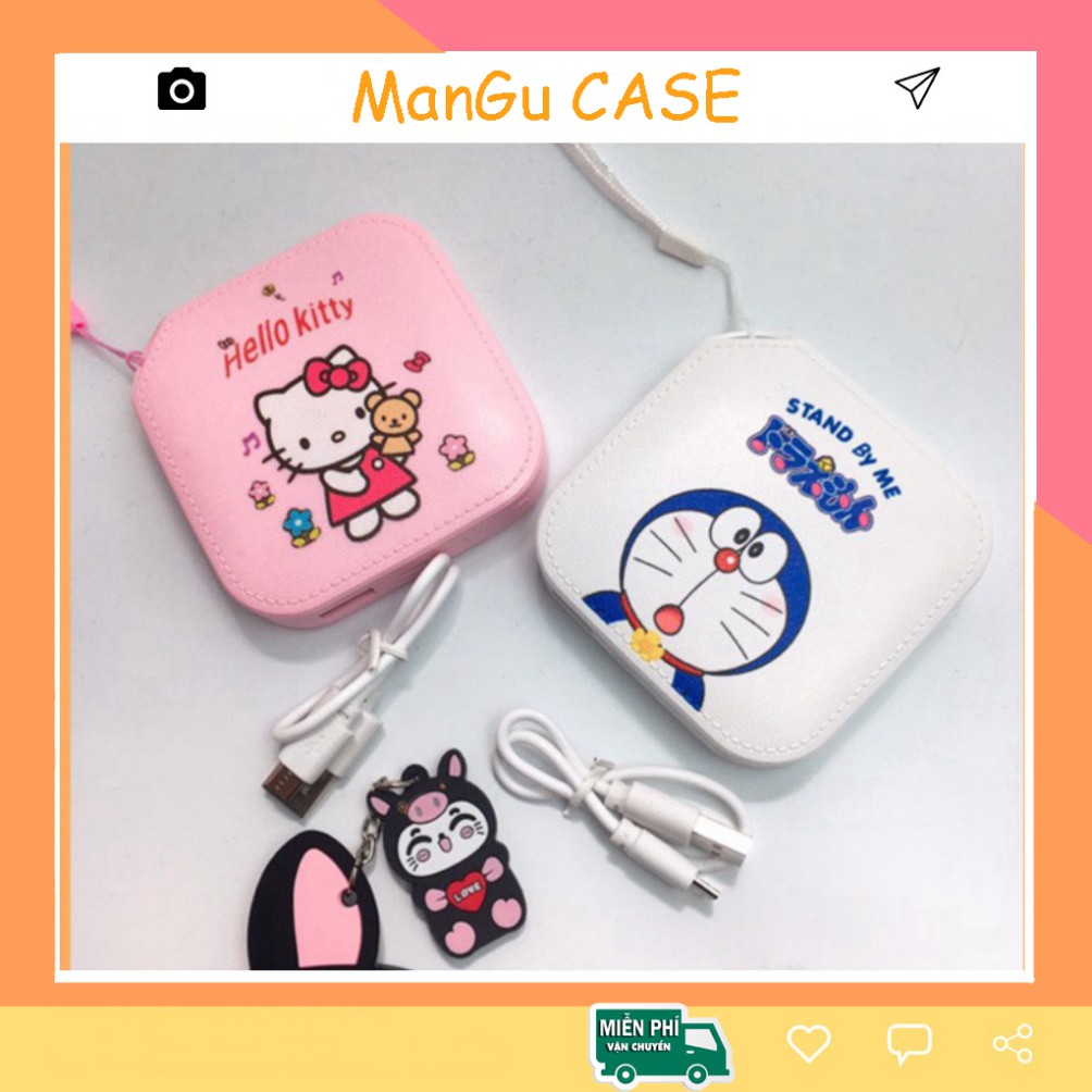 Sạc Dự Phòng Cute - Doremon - Hello Kitty (Kèm Dây Đeo)