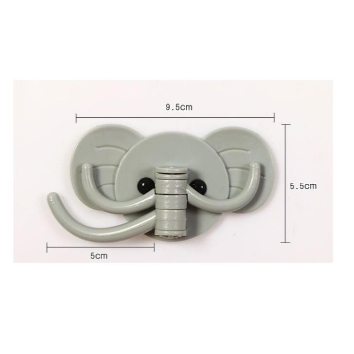 [AMZO]  Móc dán tường chắc chắn 3 vòi hình con voi siêu dễ thương ( giao màu ngẫu nhiên )