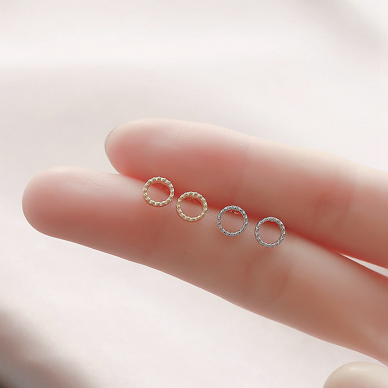 Đôi Bông Tai Mạ Bạc 925 Hình Tròn Thời Trang Cho Nữ