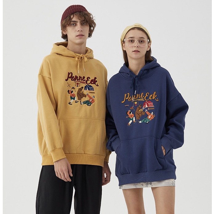 - Áo hoodie đôi, hoodie cặp basic thu đông dáng unisex form rộng chùm mông hoạ tiết in chất nỉ bông siêu ấm