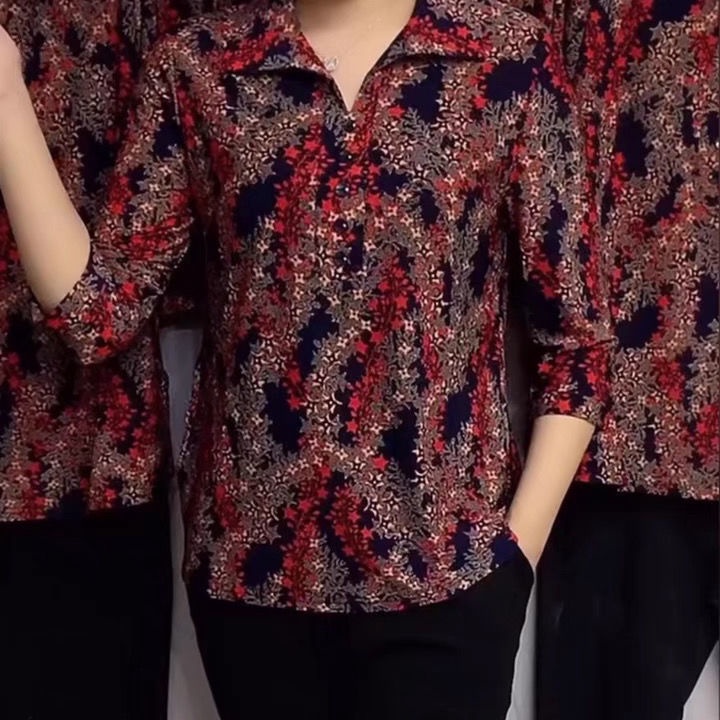 Áo Thun Tay Dài Thời Trang Xuân Thu Cho Phụ Nữ Trung Niên 40-60 Tuổi