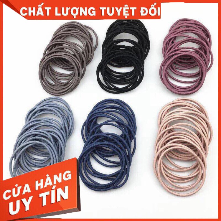 [HOT] HỘP 100 DÂY CHUN BUỘC TÓC NỮ NHIỀU MÀU[BUÔN SỈ RẺ] (HÀNG CHUẨN GIÁ ĐẸP)