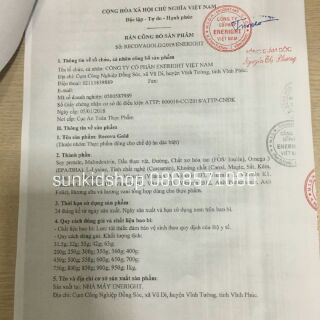 Sữa recova gold 900g (cho bệnh nhân ung thư)