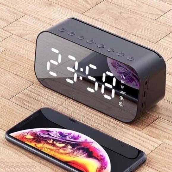 Loa bluetooth đồng hồ báo thức G10 Plus màn hình tráng gương hiển thị đèn led nghe đài fm radio