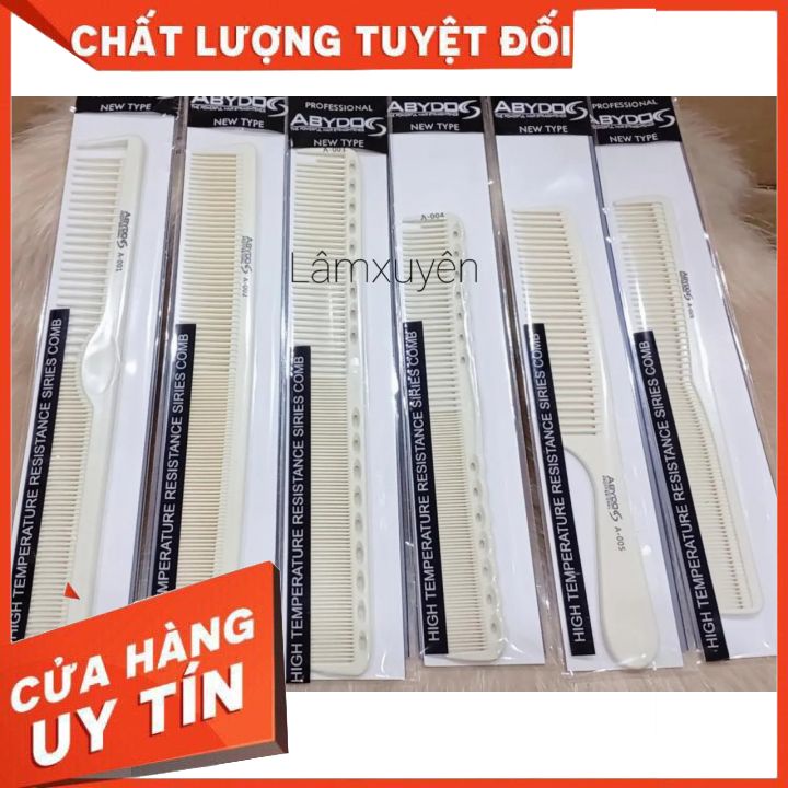 Lược ABYDOS chuyên dụng thiết kế đa dạng mẫu_ nhựa dẻo bền bắt tóc ,chịu nhiệt cho cắt lược hớt tóc nam barber[tậngốc]