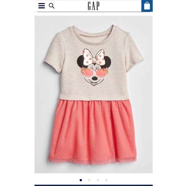 Váy Baby Gap mickey nơ be cam 6-13kg