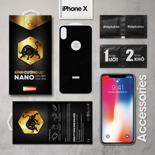 Cường lực iPhone X hiệu Webphukien mặt sau