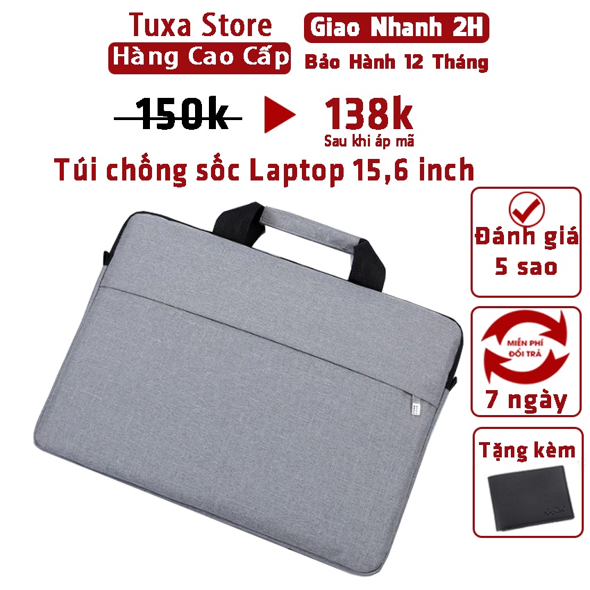 Túi chống sốc laptop 15,6 inch Túi chống sốc laptop 37x27x5cm Vải chống thấm nước và lớp lông mút Túi đựng laptop Tuxa