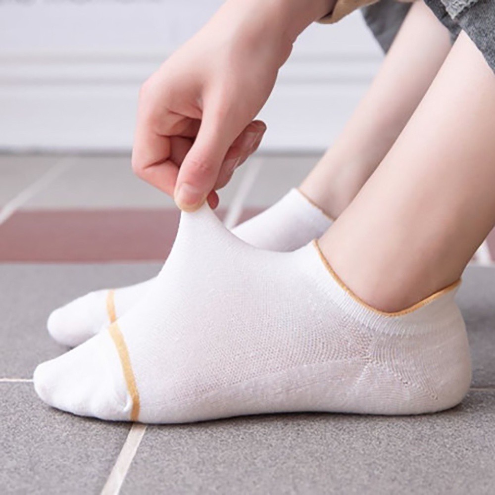 Vớ thể thao cotton thoáng khí thấm hút mồ hôi chống trượt màu trơn thời trang cho nam và nữ