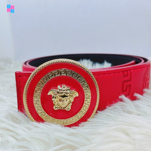 Thắt Lưng Da Nam Mặt Versace Dây Da Màu Đỏ Da Mềm Đẳng Cấp