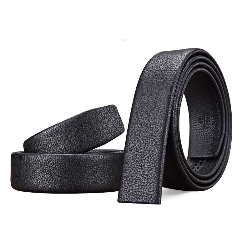 Mới Thắt Lưng Da Bò 3.5cm Không Khóa Chất Lượng Cao Cho Nam