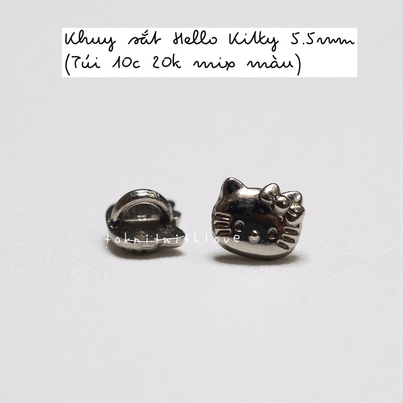 Khuy sắt hình Hello Kitty size 5.5mm (túi 10c 20k mix màu)