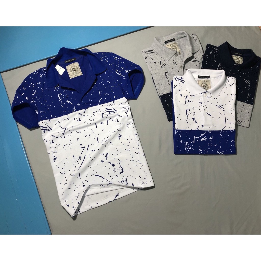 Áo thun nam cổ bẻ hai màu cá tính Liyor - TATCS3038 | BigBuy360 - bigbuy360.vn