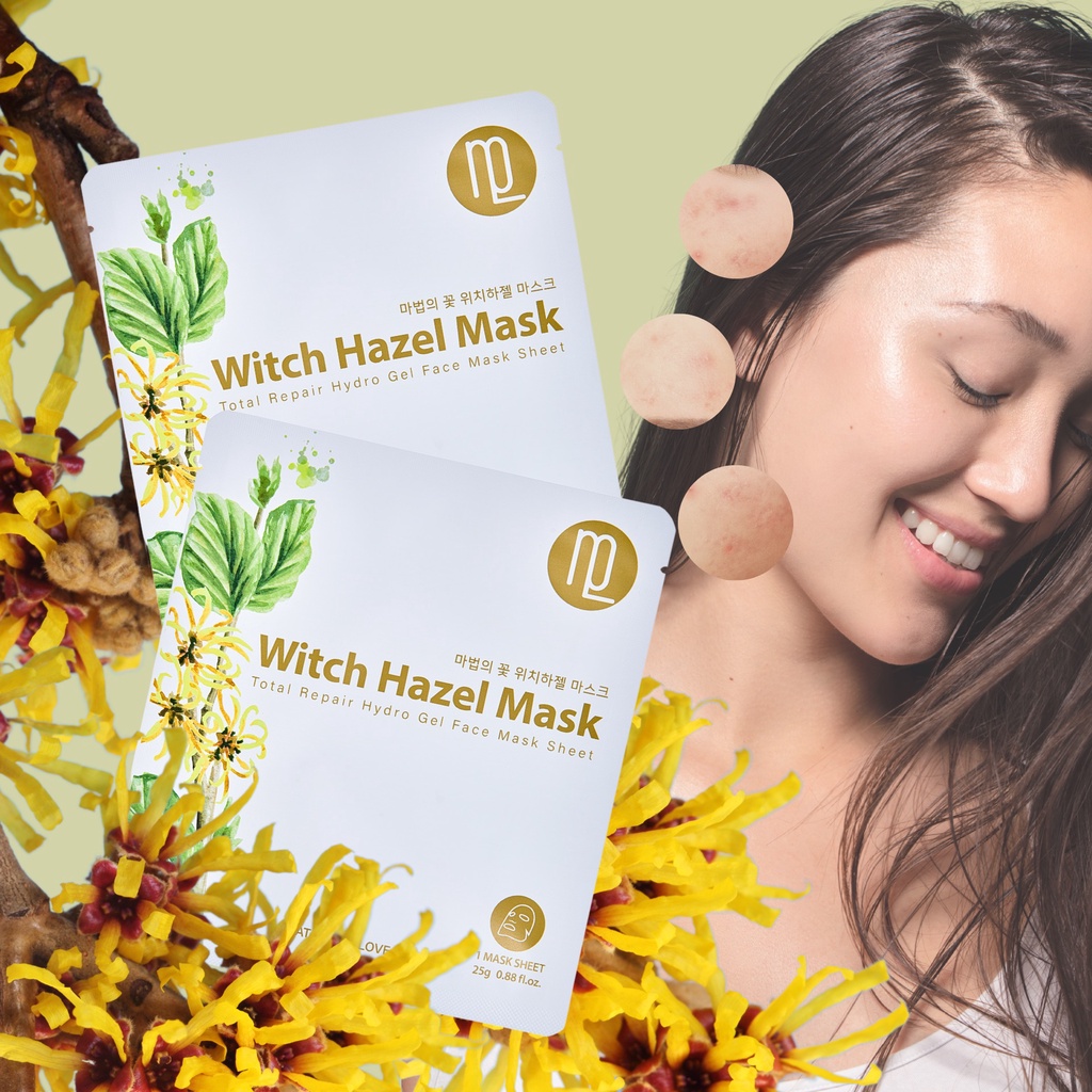 Mặt nạ dưỡng cho da mụn sẹo, kích ứng & giảm thương tổn NOL Witch Hazel combo 7 miếng