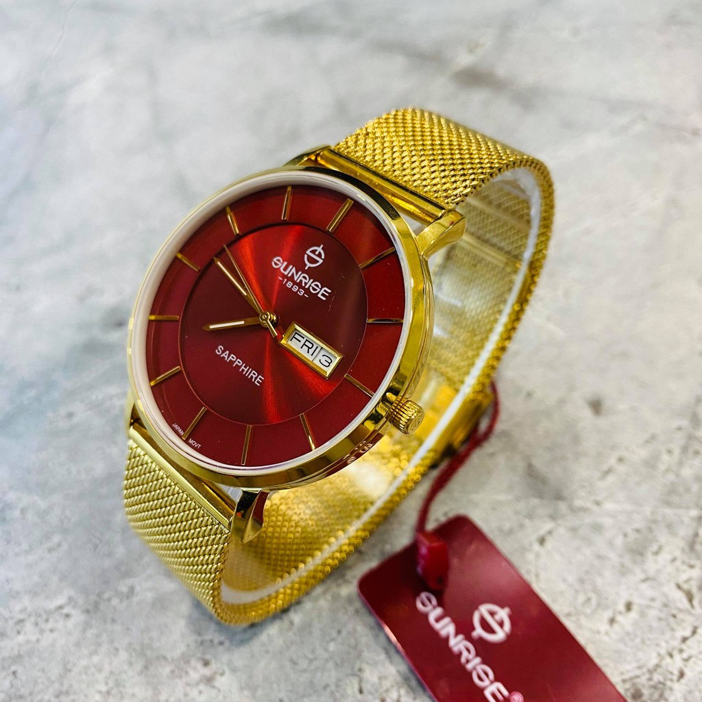 Đồng hồ Sunrise Nam chính hãng Nhật Bản M1237.SA.G.DD - kính saphire chống trầy - ch