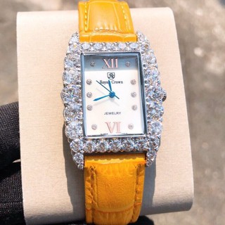 [Chính Hãng] Đồng Hồ Royal Crown 6111 Nữ Dây Da Cam Vàng