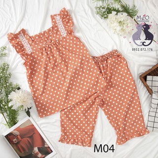 Bộ mặc nhà nữ quần lững vải lụa M04