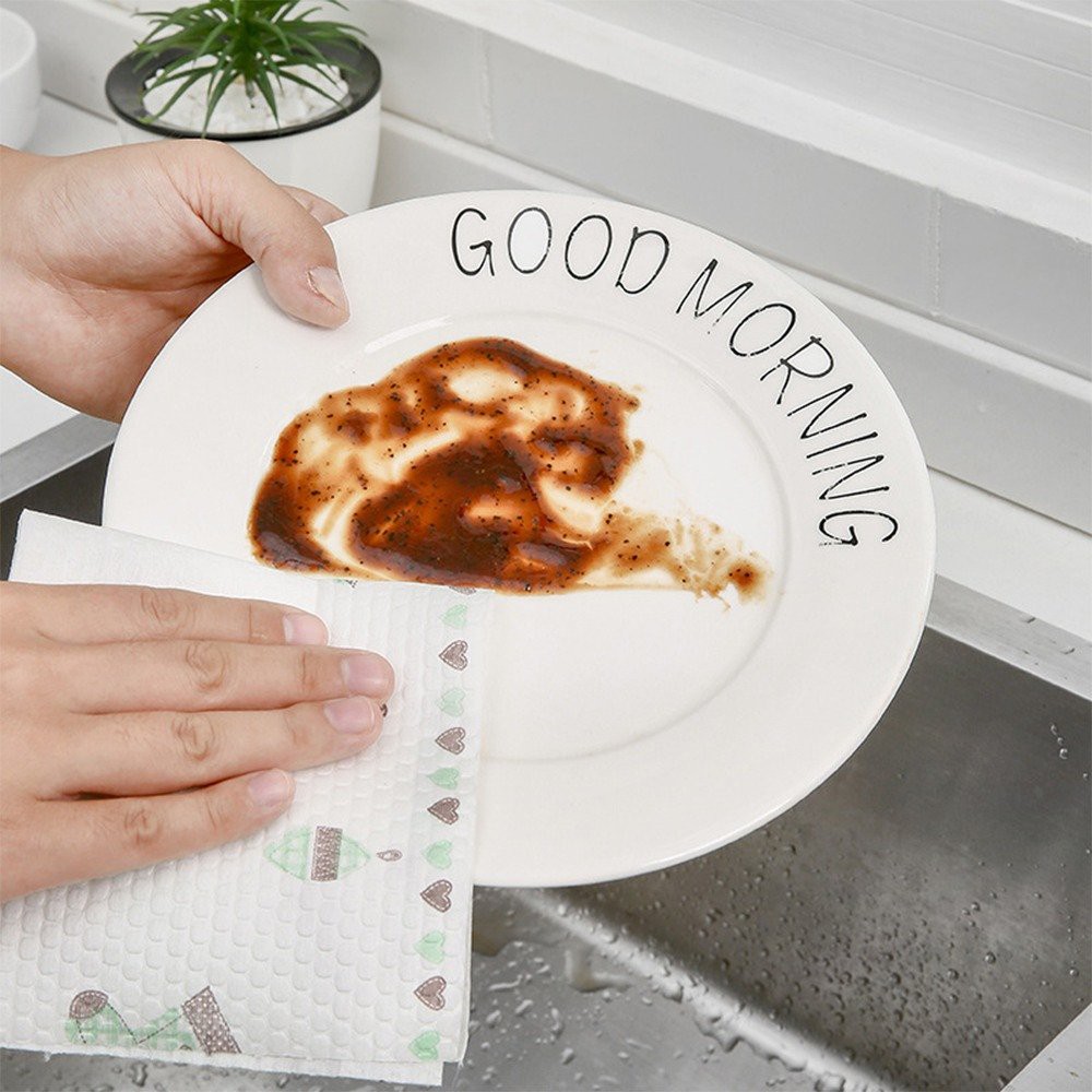 [Tổng Kho Sỉ] Cuộn Giấy - Khăn Lau Chén Bát Đĩa Nhà Bếp Đa Năng - IN HÌNH CUTE - Siêu Dai Có Thể Giặt Lại Tái Sử Dụng