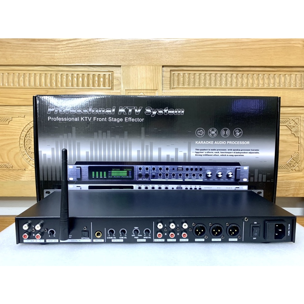 Vang Lai Số K350 Có Reverb,Chống Hú,Điều Khiển Từ Xa.Kết Nối Bluetooth,Quang Học,USB,AV..Karaoke Chuyên Nghiệp