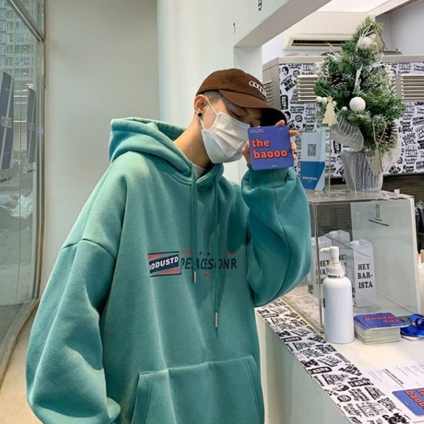Áo Hoodie Dáng Rộng In Chữ Phong Cách Hip Hop Hàn Quốc Cá Tính Cho Nam
