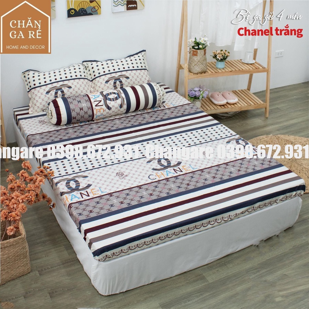 Bộ ga gối cotton poly mẫu kẻ HOT Không lỗi thời kich thước m6 m8 2m2