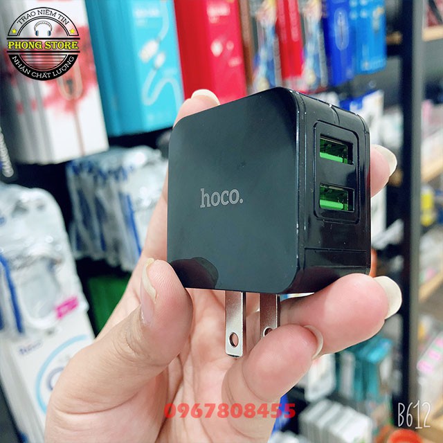 Củ Sạc Nhanh Hoco HK5 Tự Ngắt Thông Minh Khi Đầy Pin | 2 Cổng USB 2.4A | Có Điện Led Báo Dòng Điện Sạc