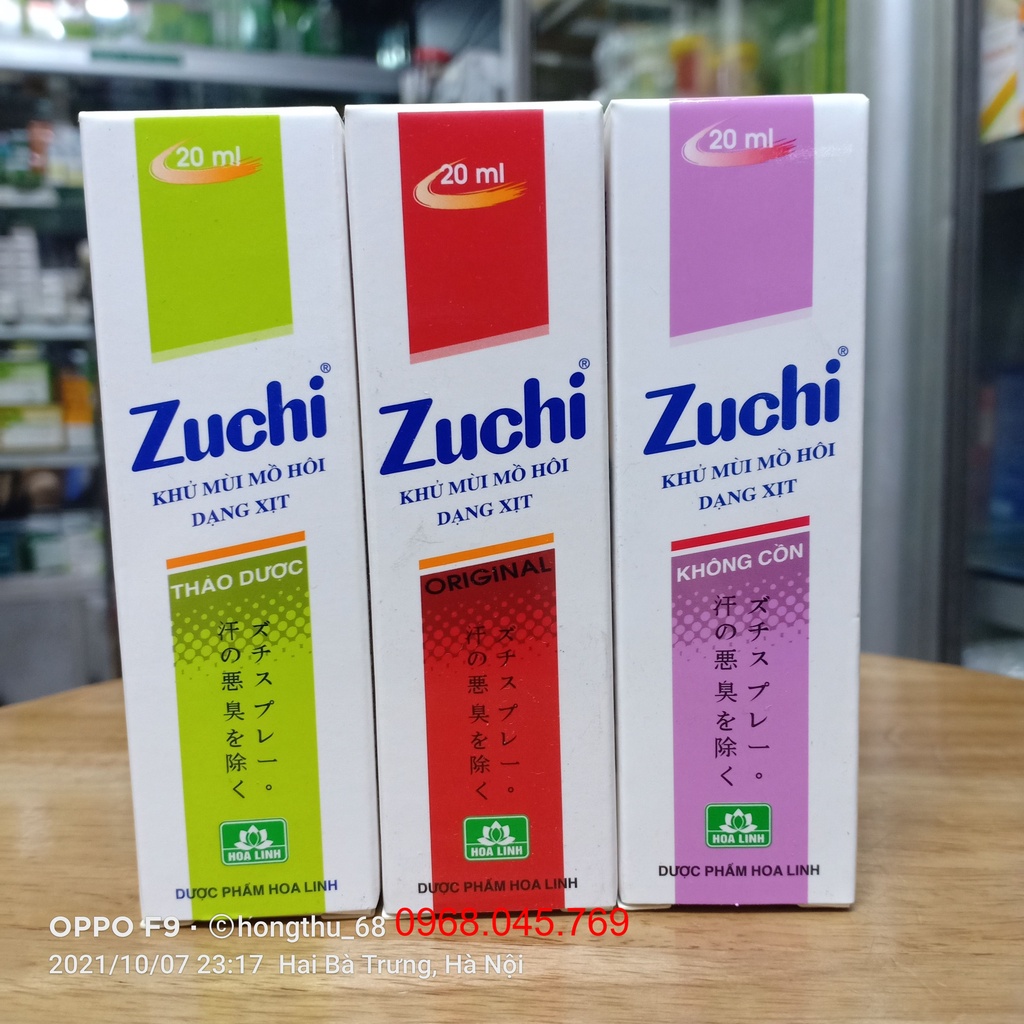 Xịt khử mùi Zuchi khử mùi hôi cơ thể chai xịt 20ml (màu ngẫu nhiên)