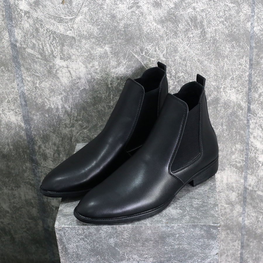 Giày da chelsea boots Inichi GI1071 da lì chống gãy, có may đế