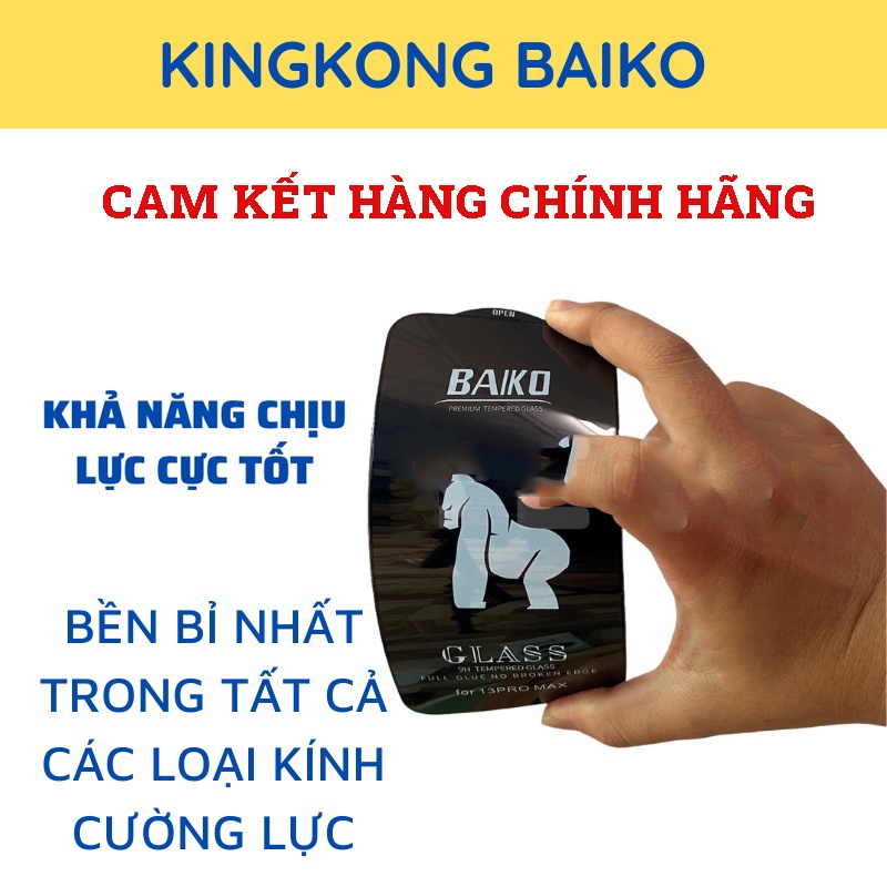 Cường lực baiko kingkong iPhone Full màn 7plus/8plus/x/xs/xs max/11/12/13/14/14pro/promax