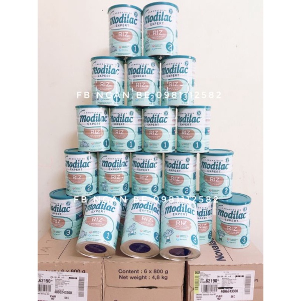 ✈️✈️Sữa Modilac Expert Riz Pháp lon 800g cho bé dị ứng đạm sữa bò đủ số 1,2,3 bay air ✈️