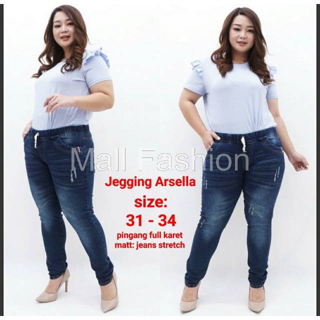 Mall Thời trang - Quần jean dài kẻ sọc thông thường. Quần lót Jegging cao cấp Arsella