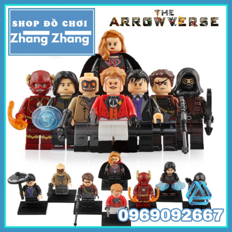 Đồ chơi Xếp hình Flash gồm Dark Archer Deadshot - Overgirl -Joker - Heat Wave Vibe - Penguin Minifigures Xinh X0188